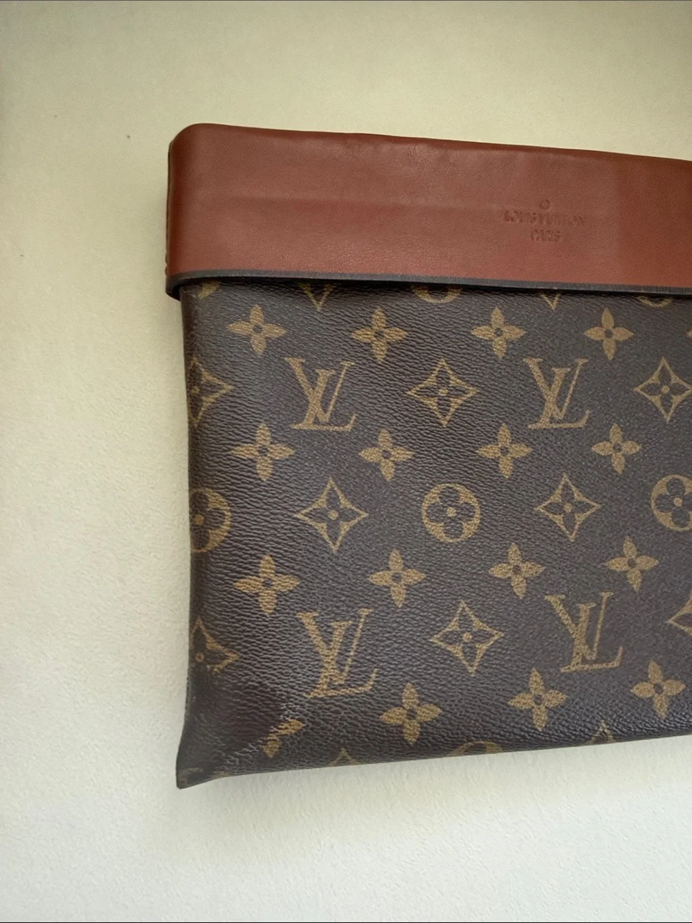 Louis Vuitton Monogram Canvas Toiletry Pouch in Brown & Tan Leather